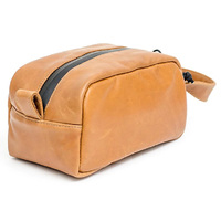 Abscent Leather Toiletry Bag - Cognac