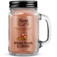 Beamer Aromatic Home Candle 12oz - Whiskey Barrels and Cubans