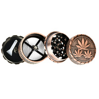 Hemp Leaf 2" Lattice 4pc Metal Grinder - Bronze Finish