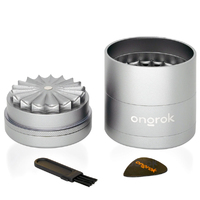 Ongrok 5 Pc Storage Grinder - Gun Metal Flower Tooth