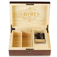 RYOT Walnut Humidor Solid Top Lockable Box - 8 x 11"'